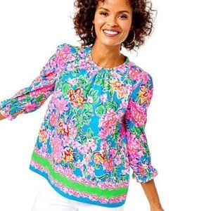 Lilly Pulitzer New With Tags XS Trista Rose the Occasion Top Blouse NWT